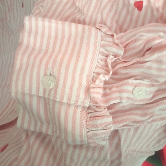 Time and Tru Heart Pattern Button Up - Picture 3 of 4